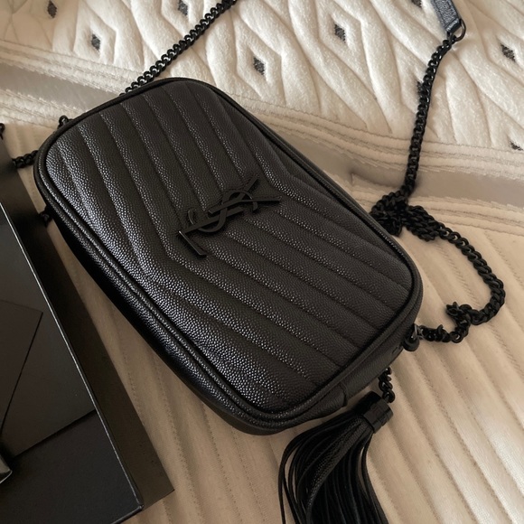 COPY - YSL LOU MINI BAG IN QUILTED GRAIN DE POUDRE EMBOSSED LEATHER BLACK - Picture 2 of 4